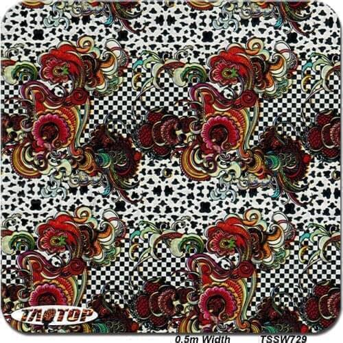 TSSW729 size 0.5m*10m Popular flower pattern Hydro Graphics film hydro dipping film Water Transfer Printing Film