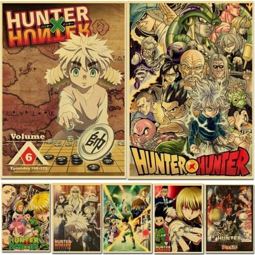 Vintage HUNTER x HUNTER Jpanese Anime Retro Poster kraft paper Wall Stickers Prints For Bar And Home Decor