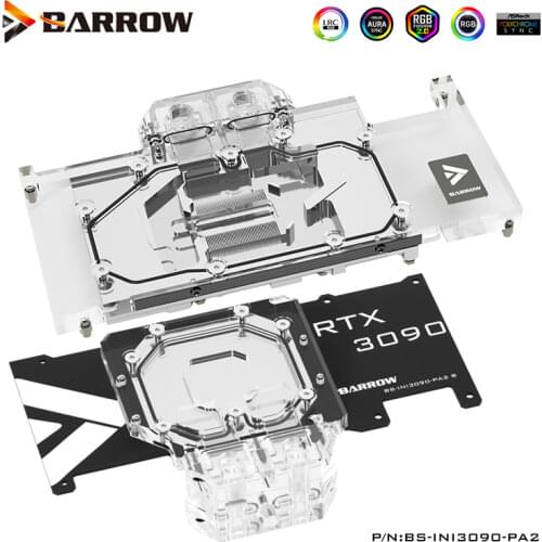 Barrow GPU Water Block For Inno RTX 3090 Full Cover Watercooler, With Back Plate ,BS-INI3090-PA2