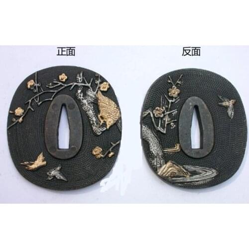 ALLOY GUARD TSUBA FOR JAPANESE SAMURAI SWORD KATANA ACCESSORY W FLOWER