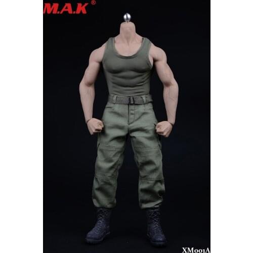 1/6 Scale Male Soldier Clothes Camouflage Pants Army Green Vest Boots Fit For 12" Figure Action Model Muscle Man Body Accessory