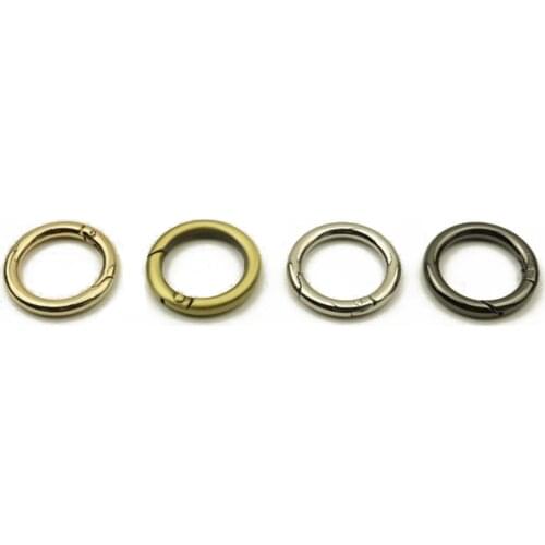 1Pcs Keyring 16-38MM Openable Metal Spring Gate O Ring Leather Bag Belt Strap Buckle Dog Chain Snap Clasp Clip Trigger Luggage