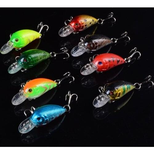 1pcs Isca 4.5cm 4.2g Small Crankbait Fishing Lure Minnow Hard Bait with Three Fishing Hooks Fishing Tackle Wobbler 3D Eyes