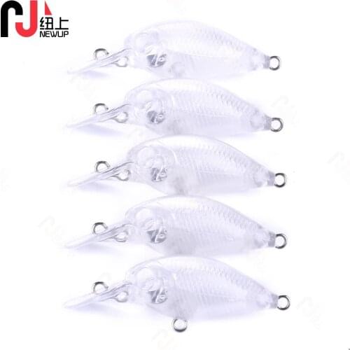 10PCS Crankbait Fishing Hard Lures Unpainted Wobbler Crankbaits Fishing Baits Artificial 5cm 4.4g