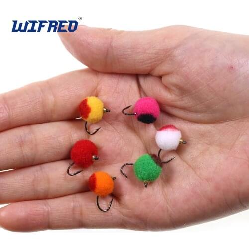 Wifreo 10PCS #10 Beadhead Glo-Bug Egg Fly Mimic Roe Ball Sinking Fishing Flies Trout Steelhead Salmon Grayling Fishing Bait Lure