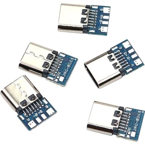 14 pin Type-C Connector 4 Core Welding Wire Charging Data Type with Grounding