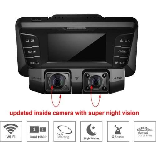 4K hidden Wifi Car DVR Camera Novatek NT96660 Dash Cam dual lens SONY IMX323 Car Video Recorder Dual Full 1080P