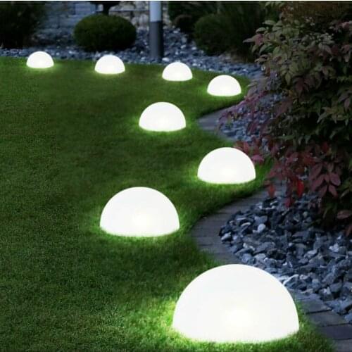 5 LEDs Solar Powered Half Ball Shaped Light Waterproof Pathway Landscape Lawn Lamp Solar Light Ground Garden Lawn Lamp
