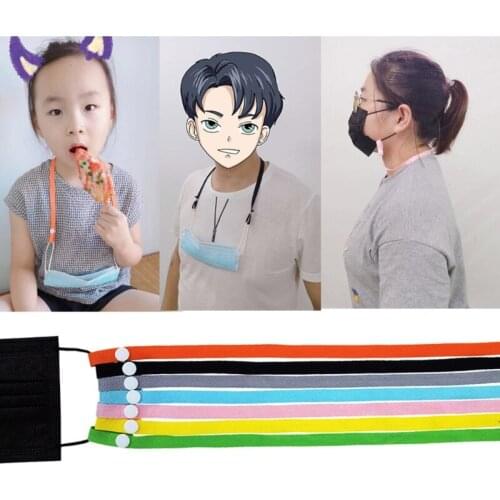 594C 11Pcs Mouth Mask Lanyard Extender with Buckle Ear Savers Holder Cotton Strap Hanging Rope Neck String