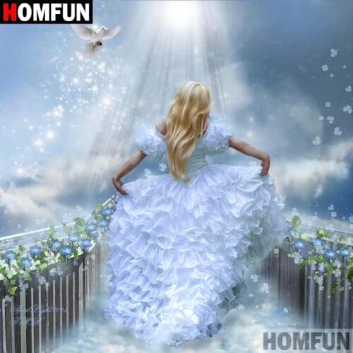 HOMFUN 5D DIY Diamond Painting Full Square/Round Drill "Princess pigeon" 3D Embroidery Cross Stitch gift Home A09291