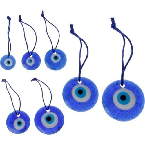 Large Blue Evil Eye Mystic Protection Glass Luck Charm Amulet Turkish 1"-2.5" Craft Tool DIY Pendant Accessories Jewelry Making