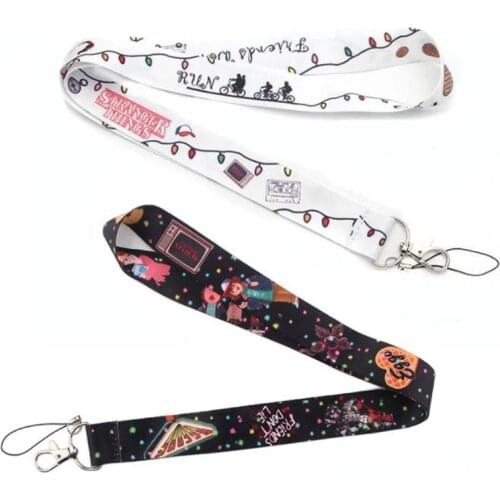 Stranger Things TV Keychain Lanyards ID Card Mobile Phone ID Badge Holder Keys Straps Neck Lanyard Cosplay Costume Accessories