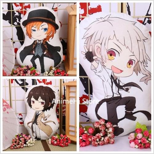 Stray Dogs Nakajima Atsushi Nakahara Chuuya dazai osamu Figure Pillow Cosplay Toy Stuffed Plush Doll 50cm
