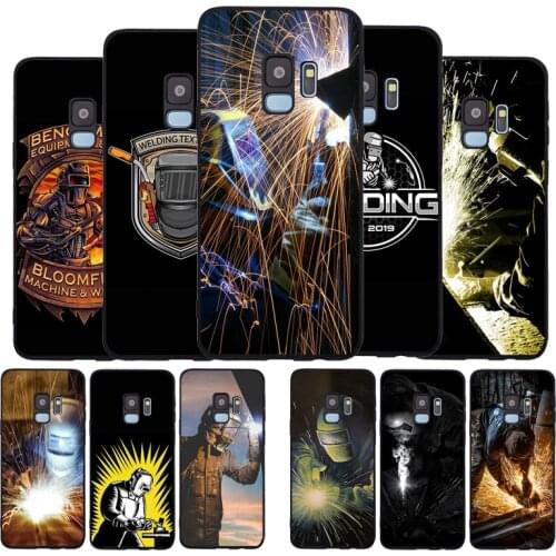 Welder Welding Hot Metal Worker Solderin Black Soft Phone Case For Samsung Galaxy S20 S10 S9 S8 Plus Lite NOTE 10 9 8 S7 EDGE