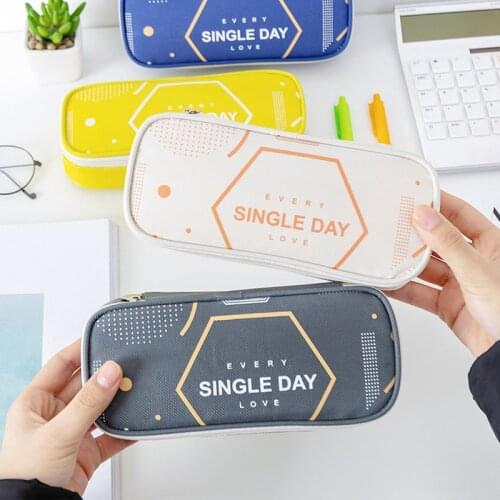 Kawaii Cute Large School Pencil Case For Office Stationery Supplies Organizer Box Pouch Grils Boys