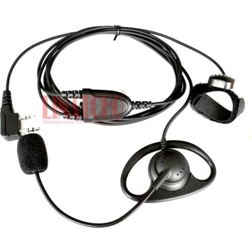 D shape 2 pin ear mic bar hands free earphone finger PTT for TK-3170 PX-777 walkie talkie wouxun baofeng TYT