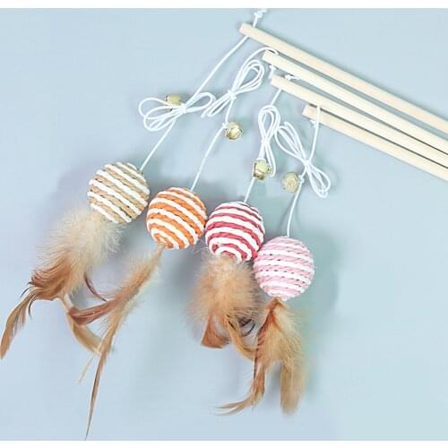 1 PCs Cat Interactive Toy False Mouse Pet Cat Toys Feather Linen Wand Scratcher Stick Toys For Cats Random Color Plush Mouse Toy