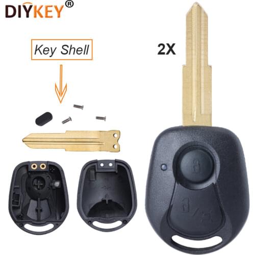 KEYECU 2PCS/Lot Remote Key Shell Case Fob 2 Button for SsangYong Actyon Kyron Rexton