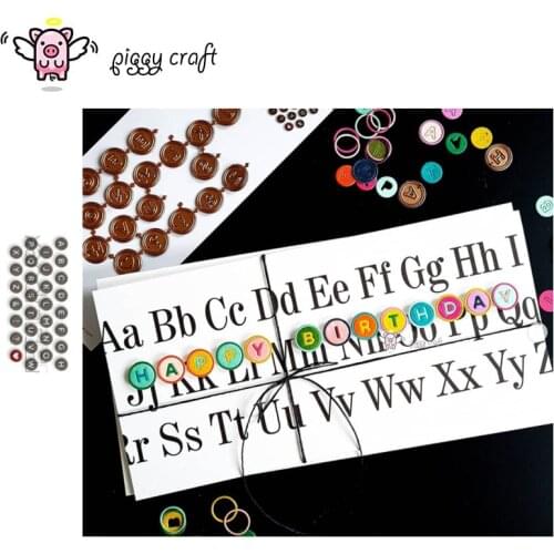 Piggy Craft metal cutting dies cut die mold Letter circle decoration Scrapbook paper craft knife mould blade punch stencils dies