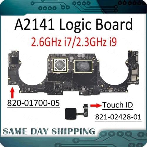 Laptop A2141 Motherboard Logic Board 2.6/2.3 GHz Core i7/i9 512GB 1TB SSD for Apple MacBook Pro Retina 16" EMC3347 2019 Year