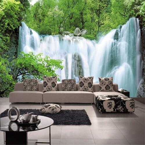 Beibehang papel de parede Large Seamless wallpaper the living room sofa TV backdrop mural entire landscape waterfall custom