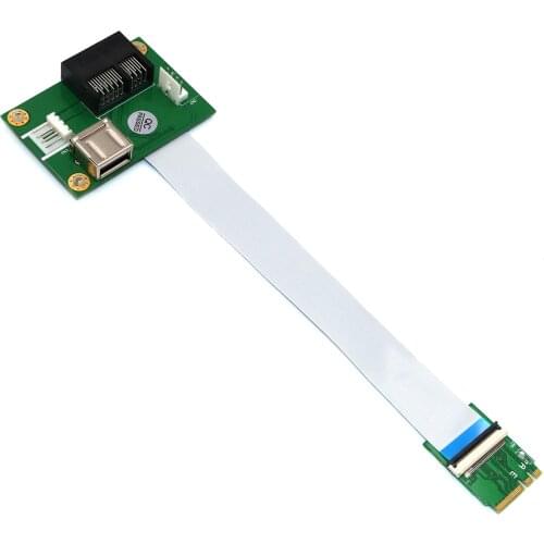 PCIE Riser NGFF M.2 Key A/E to PCI-E Express X1+USB Adapter Riser Card with FPC Cable 4Pin Power Supply Cable PCIE Convert Cable