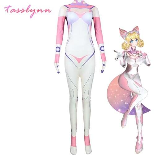 Hot Games 5v5 Arena Game Cosplay Mage Dakki Cosplay Costumes Pink Bodysuit Cute PU Zentai The Other End of Time Cosplay