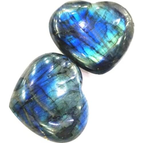 Natural Labradorite Heart Shaped Crystals Stones For Home Decoration
