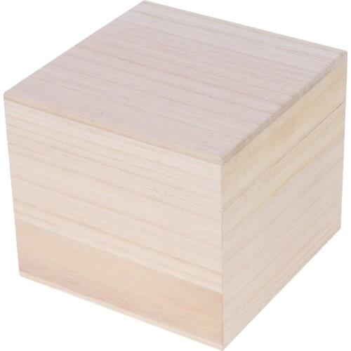 Plain Wooden Jewelry Chest Unpainted Gadgets Accessories Organizing Box with Cover