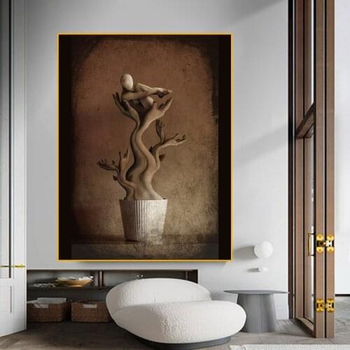 Creative Potted Canvas Painting Abstract Art Posters and Prints Wall Pictures Living Room Home Decoration Decor for Room Picture