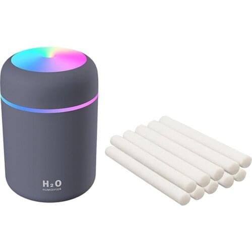 USB Essential Oil Diffuser Air Humidifier Gray + 10pcs Cotton Filter Sticks