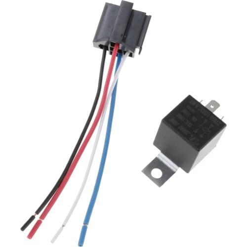 Replacement 40A 4 Pin Cable Wire Relay Socket Harness Sockets DC 12V For Car