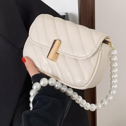 Pearl Chain Womens Bag 2021 New Trendy All-Match Womens Messenger Bag Net Celebrity Fashion Ladies Shoulder Crossbody Bags