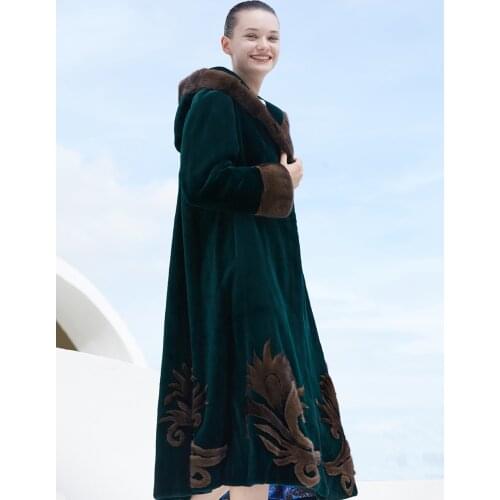 Luxury Natural Mink Fur Coat Long Hooded Winter Coats Women 2020 Slim Thick Warm Fur Female Jacket Ropa Invierno Mujer Zjt558