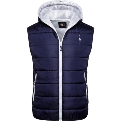 2020 New Spring Autumn Vest Jacket Men Solid Slim Fit Hooded Waterproof Coats Men Fashion Casual Zipper Sleeveless Vest Men