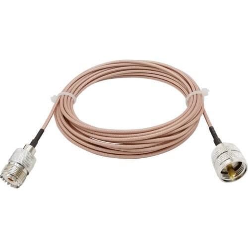 1-15M UHF PL259 Male to UHF SO239 Female FM Transceiver RG316 Cable for Ham CB/VHF/UHF/HF Radio Antenna UHF/VHF Mobile Radio