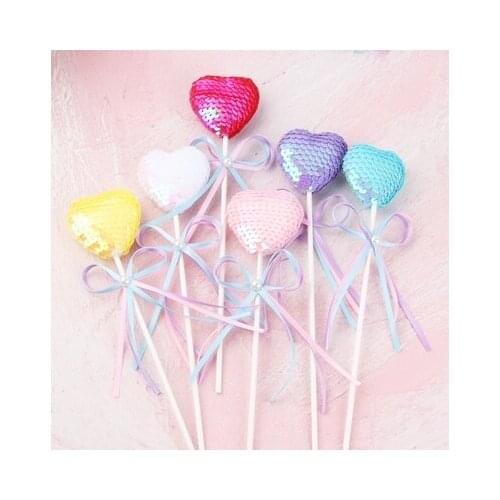 1pc Heart Shape Happy Birthday Cake Topper Love Cake Topper for Birthday Cupcake Flag Baby Shower Party wedding decoration