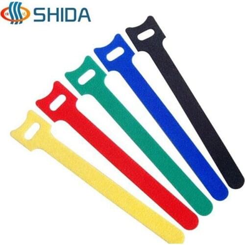 100pcs/lot 12mm*150mm Hook and Loop Fastening Cable Ties Nylon Straps for Computer Wire Management Magic Tape Fastener