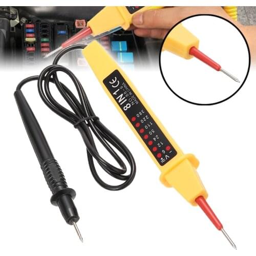 8-In-1 AC DC 6-380V Car Voltage Test Pen Polarity Current Tester Detector Electrical Instruments Voltage Meters