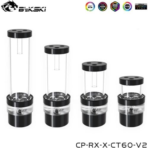 Bykski Water Cooling Connect DDC Pump Reservoir Together Cylindrical Water Tank 5V 3PIN RBW, CP-RX-X-CT60-V2