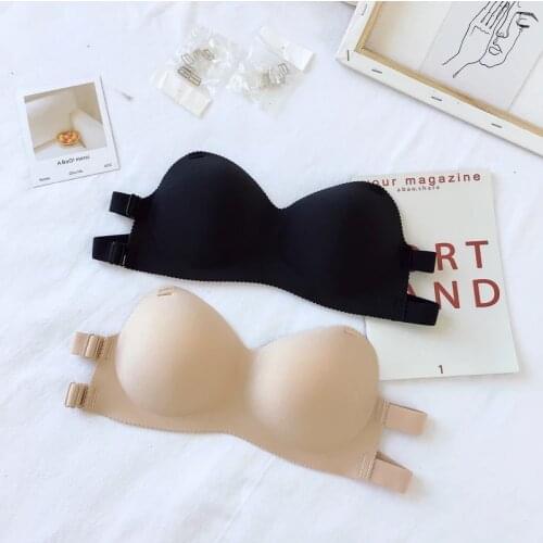 Sexy Invisible Bralette Wire Free Brassiere Underwear With Strap Strapless One-Piece Bras for Women Push Up Lingerie Seamless