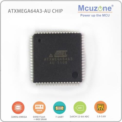 Atxmega64a3 au chip uart AVR ATMEL xmega64A3 64A3 atxmega64 A3