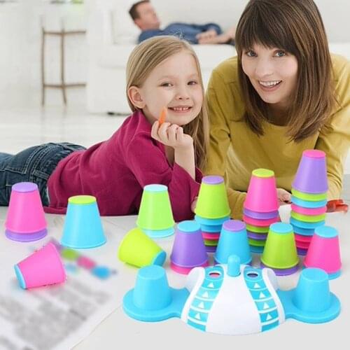Stacking Cups Game Improve Concentration Toys Logic Interaction Table Games Educational Training Stacking Cups Kid Puzzle Toy