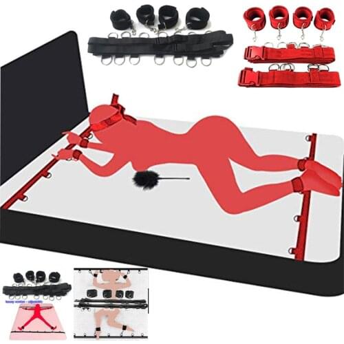 Erotic Flirting Sex Toys for Woman Wrists & Ankle Under Bed BDSM Bondage Set Restraint Sex Handcuffs Couples Slave Adults Games