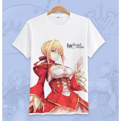 Anime Fate Extra Fate Grand Order T-shirts Summer Short Sleeve Trendy Tshirts Casual Fashion Anime Cartoon Tee Shirts