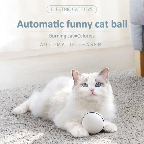 Cat Toys Ball Interactive LED Glowing Automatic Ball 360 Degree Playing for Cat USB Charging Smart Pet Jumping Ball Pet Balls