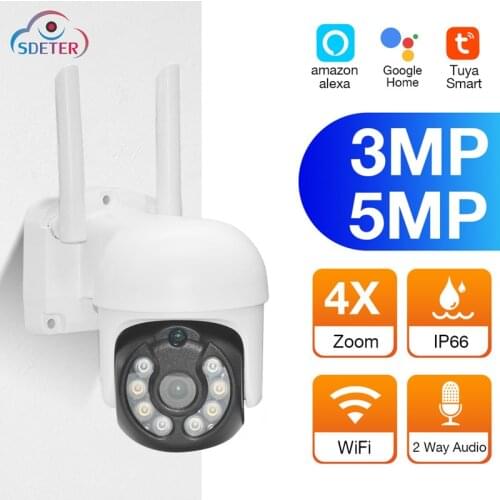 Sdeter Video Surveillance Camera Outdoor Wifi 360 Tuya Full HD CCTV IP PTZ Camera For Home Security Wireless Webcam Monitor