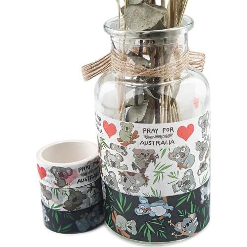 JF955 Koala Kawaii Cartoon Decoration Tape Paper Washi Masking Tape Creative Scrapbooking Stationery School Supplies
