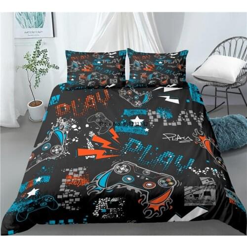 3D Game Controller Digital Printed Bedding Set Comfortable Down Cover Pillowcase Boys & Teenagers Bedding Set