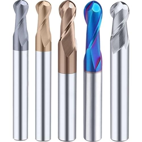 2 Flute Coating Ball Nose End Milling Ball Head Endmill R0.5 R3 R1.5 R2 R4 R6 Tungsten Steel Carbide Cutter HRC50 55 60